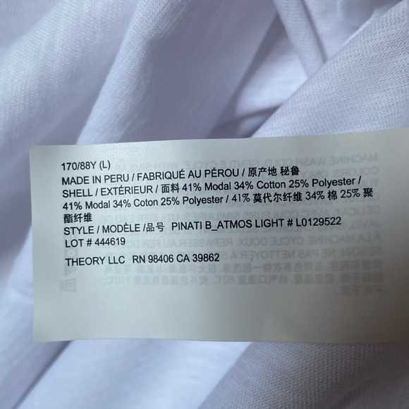 theory white tee / t-shirt / short sleeve shirt / top - Picture 6 of 6